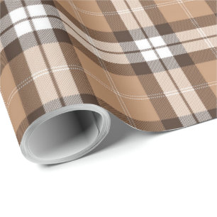 Papier Cadeau Motif Brown d'écossais de plaid de tartan de beige