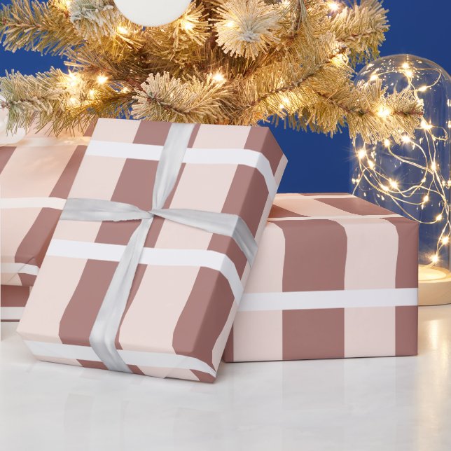 Papier Cadeau Motif Brown en rayures roses (Vacances)