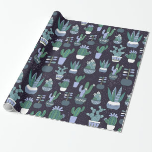 Papier Cadeau Motif Cactus