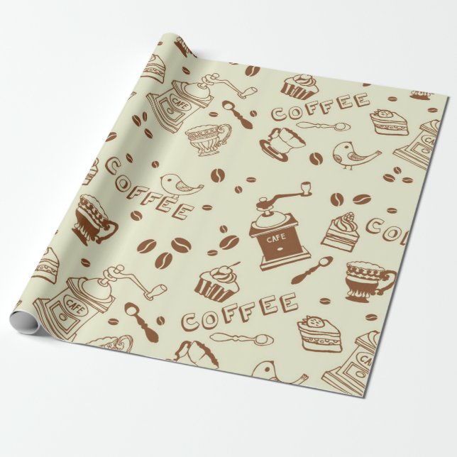 Papier Cadeau Motif café (Déroulé)