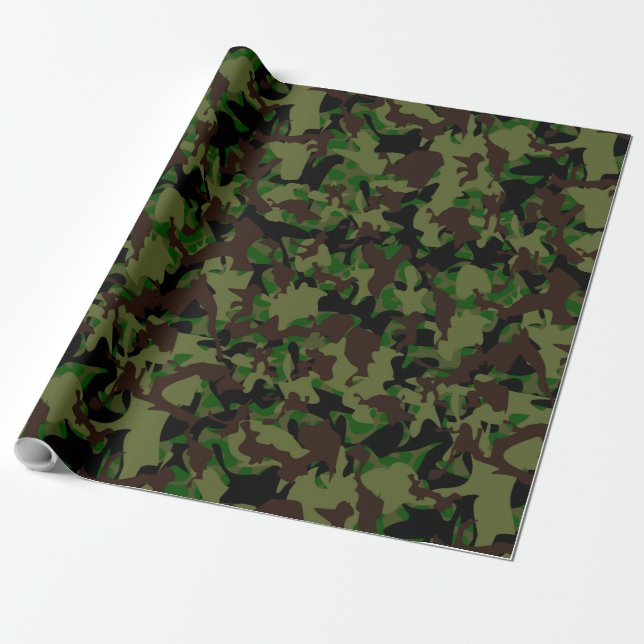 Papier Cadeau Motif Camo de l'armée (Déroulé)