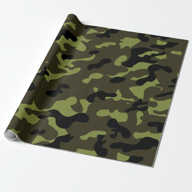 Papier Cadeau Motif camouflage de l'armée (Déroulé)