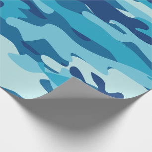 Papier Cadeau Motif camouflage de l'armée de camouflage bleu mar