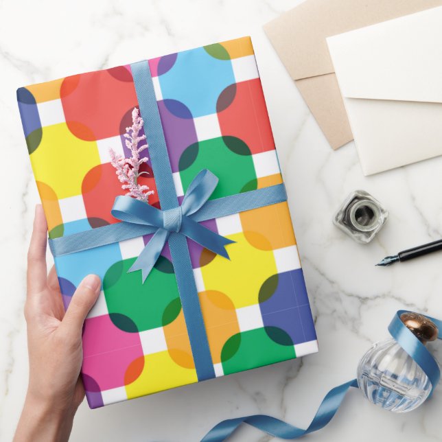 Papier Cadeau Motif Carré coloré (Cadeaux)