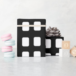 Papier Cadeau Motif Carré noir et blanc