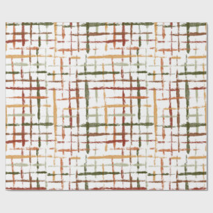 Papier Cadeau motif carreau à l'aquarelle avec des lignes chaoti