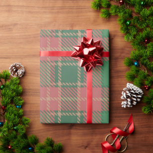 Papier Cadeau Motif carreau rouge vert