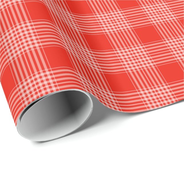 Papier Cadeau Motif carreau rouge vif (Coin rond)