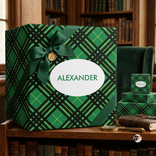 Papier Cadeau Motif carreau tartan vert classique