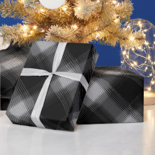 Papier Cadeau Motif carreaux fumée urbaine gris noir