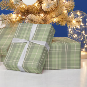 Papier Cadeau Motif carreaux vert sauge