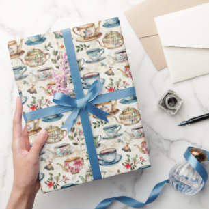 Papier Cadeau Motif carrelé à thé mignon