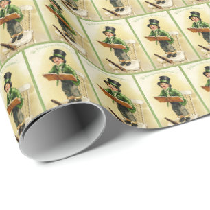 Papier Cadeau Motif carrelé Cool Vintage Irlande Saint-Patrick