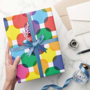 Papier Cadeau Motif Carrés Colorés