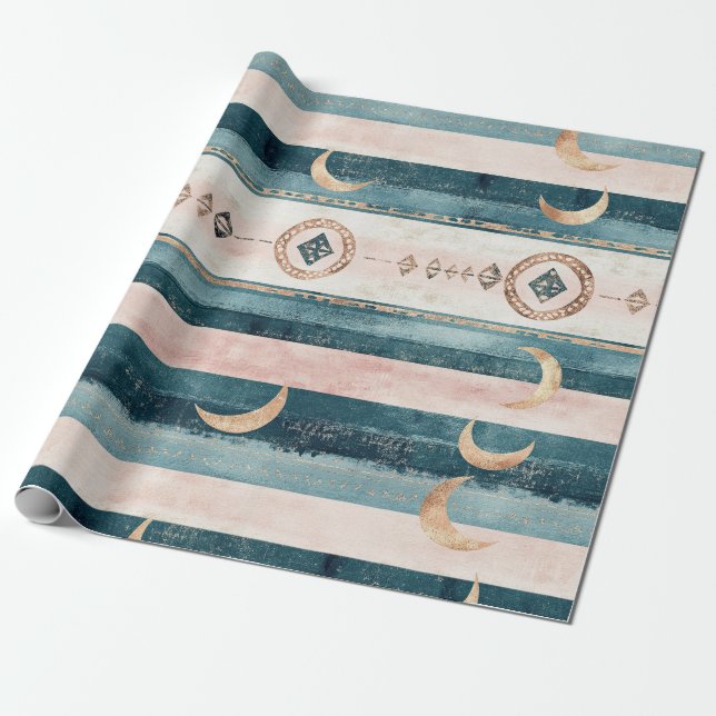 Papier Cadeau Motif céleste du Sud-Ouest - Style désert (Déroulé)