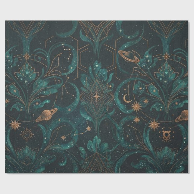 Papier Cadeau Motif céleste moderne 2024 (Plat)