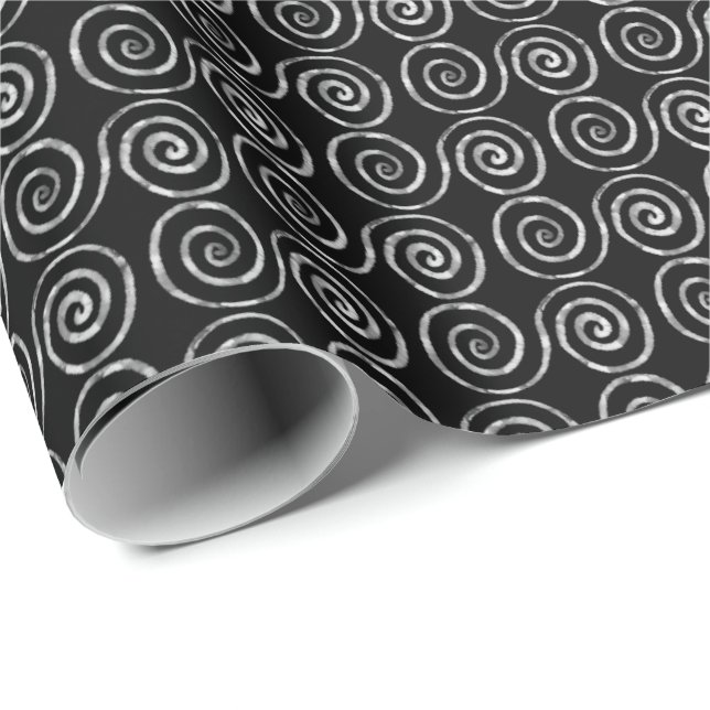 Papier Cadeau Motif celtique à double spirale (Coin rond)