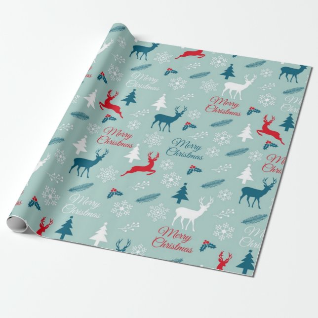 Papier Cadeau Motif cerf (Déroulé)