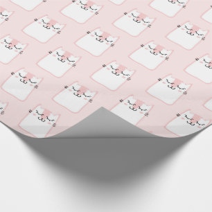 Papier Cadeau Motif chat chaton mignon dormant