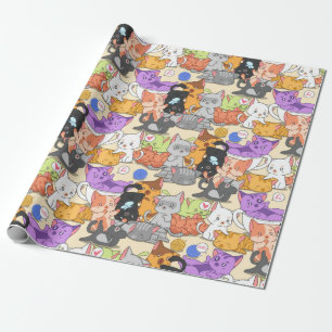 Papier Cadeau Motif Chats Mignons