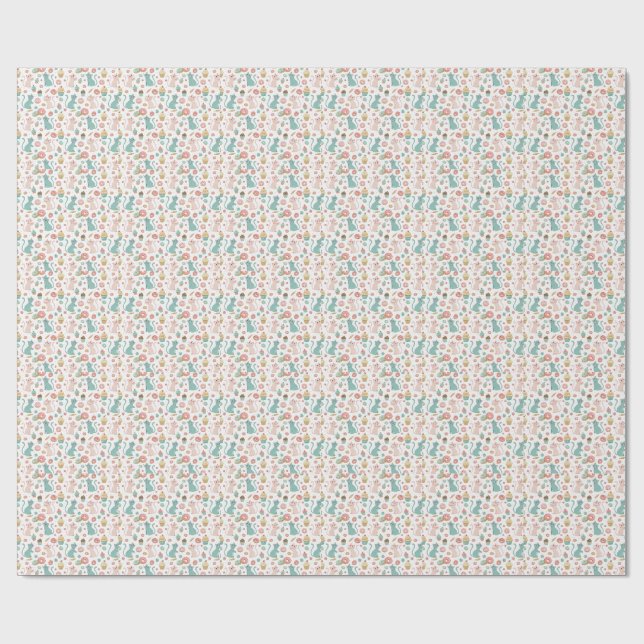 Papier Cadeau Motif Chats Mignons & Cupcakes - Art Kawaii de Cha (Plat)