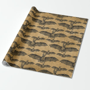 Papier Cadeau Motif Chauves-souris Vintage