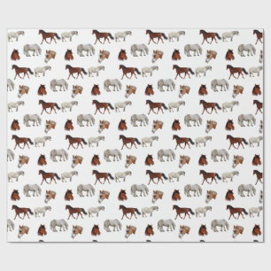 Papier cadeau motif chevaux