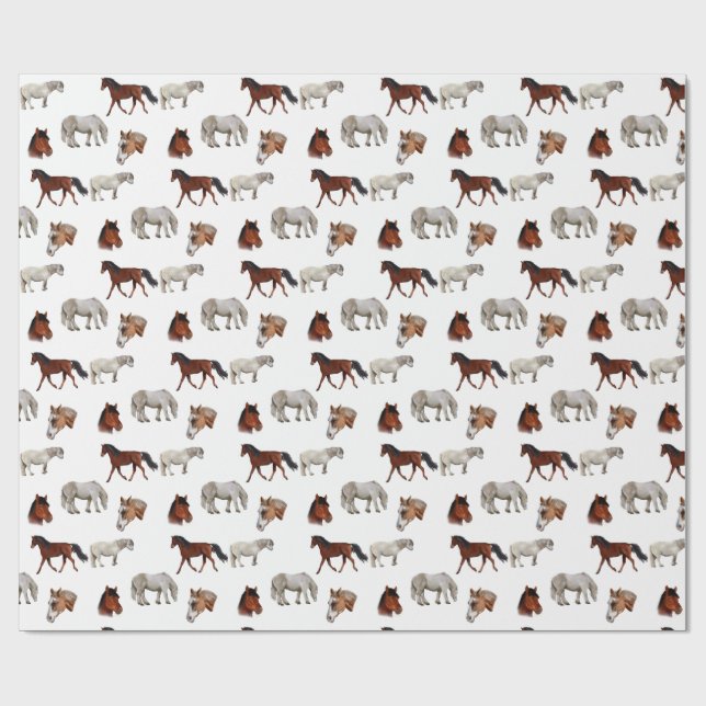 Papier cadeau motif chevaux (Plat)