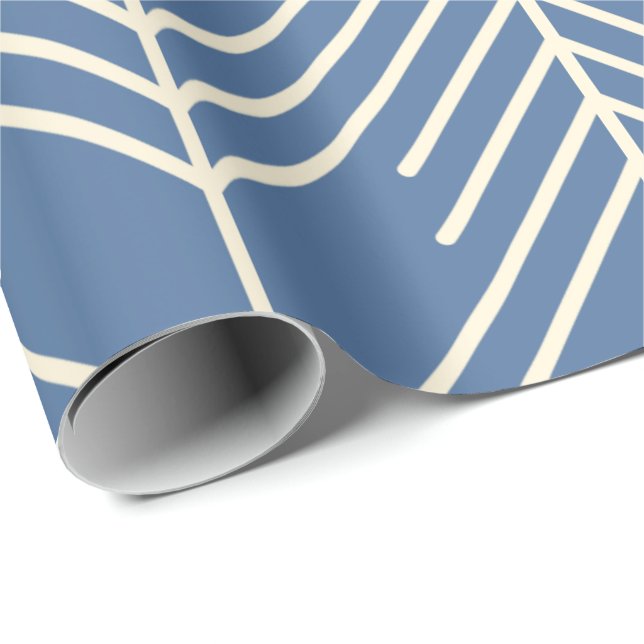 Papier Cadeau Motif chevron avec des lignes zigzag blanches sur  (Coin rond)