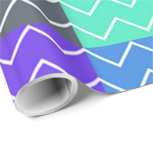 Papier Cadeau Motif chevron cool coloré vif