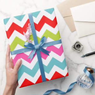 Papier Cadeau Motif Chevron Festif - Retro Holiday Stripes