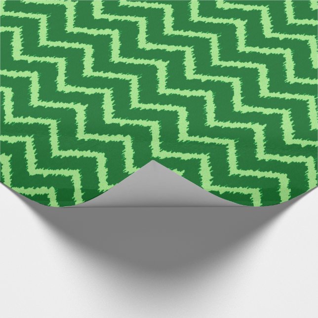 Papier Cadeau Motif chevron Ikat - pin et vert clair (Coin)