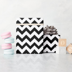 Papier Cadeau Motif Chevron Zigzag noir et blanc