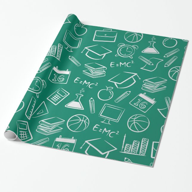 Papier Cadeau Motif chimique de l'école (Déroulé)