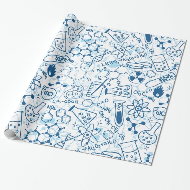 Papier Cadeau Motif chimique de l'école (Déroulé)