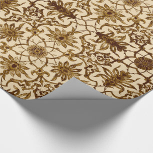 Papier Cadeau Motif chinois Art Nouveau - Brown et beige