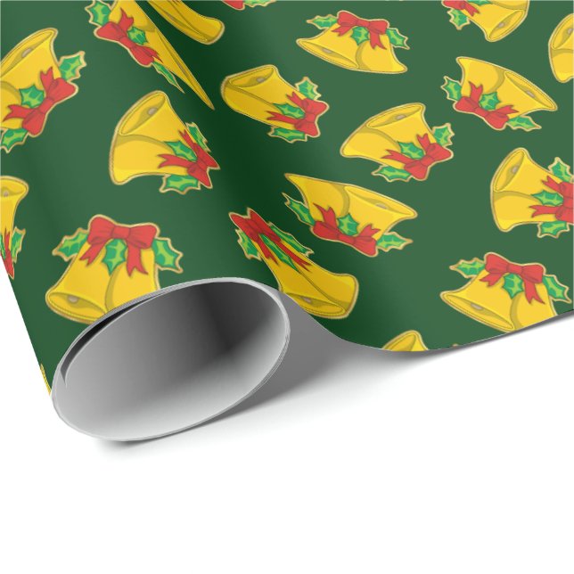 Papier Cadeau Motif Christmas Bells (Coin rond)