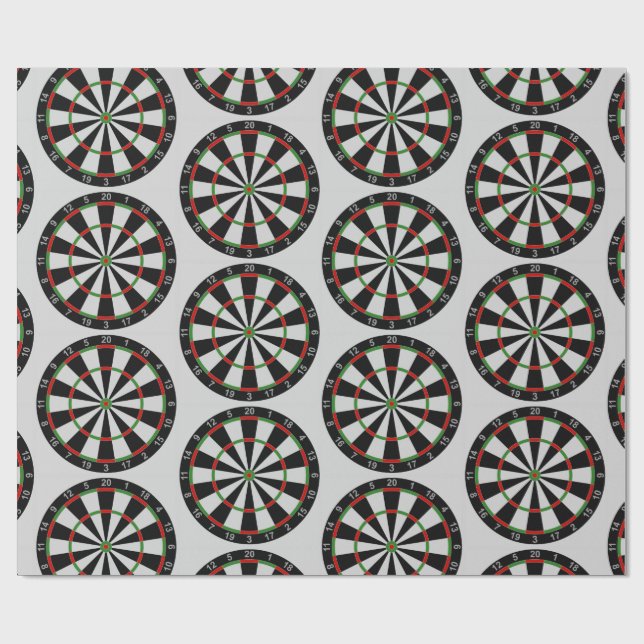 Papier Cadeau Motif cible fléchettes carrées (Plat)