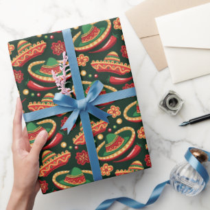 Papier Cadeau Motif Cinco De Mayo Mexicain 