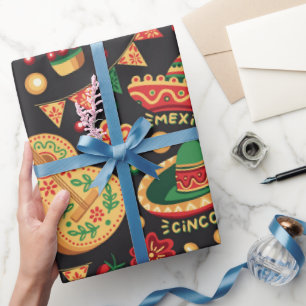 Papier Cadeau Motif Cinco De Mayo Mexicain