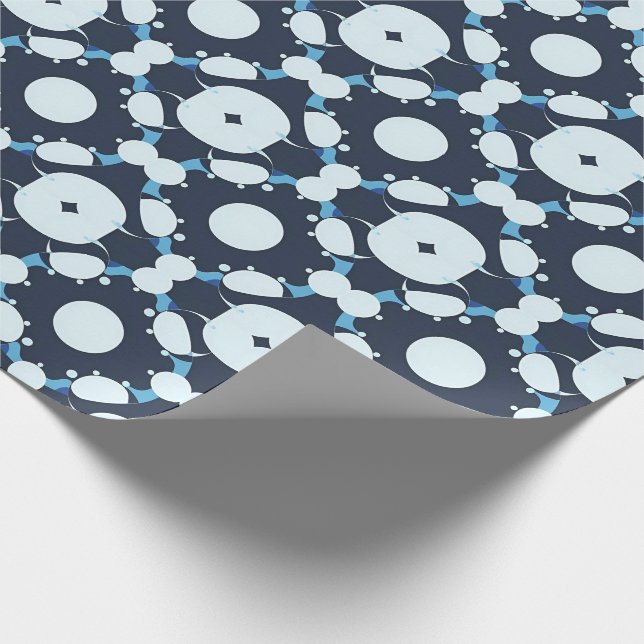 Papier Cadeau Motif circulaire abstrait avec des éléments géomét (Coin)