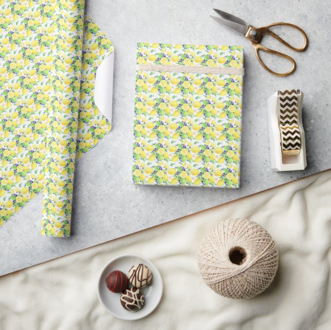 Papier Cadeau Motif citron (Artisanat)