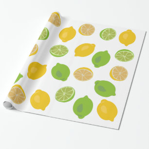 Papier Cadeau Motif citron et citron vert