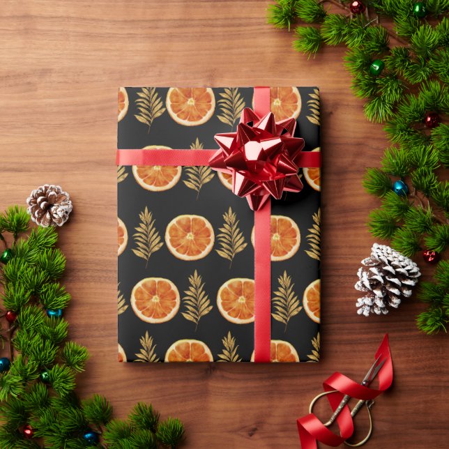 Papier Cadeau Motif citron rustique (Cadeau de vacances)