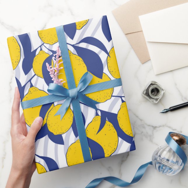 Papier Cadeau Motif Citrons (Cadeaux)