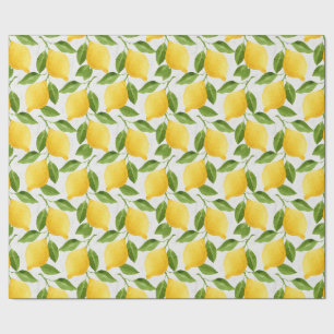 Papier Cadeau Motif citrons aquarelle