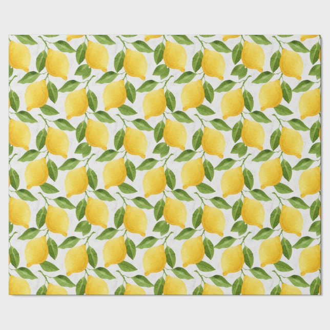 Papier Cadeau Motif citrons aquarelle (Couture)