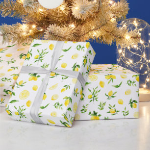 Papier Cadeau Motif citrons et feuillage