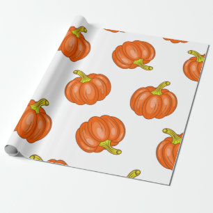 Papier Cadeau motif citrouille