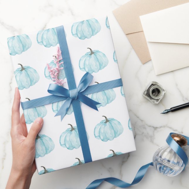 Papier Cadeau Motif Citrouille aquarelle (Cadeaux)